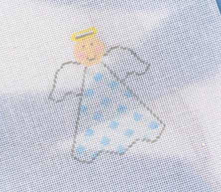 For Pete's Sake Pottery Angel in Blug Gingham