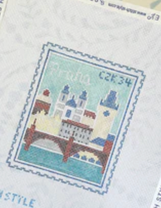 Prague Charles Bridge Travel Stamp