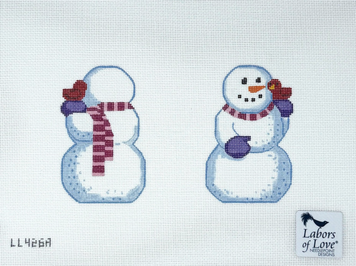 Double-Sided Snowman with Red Bird