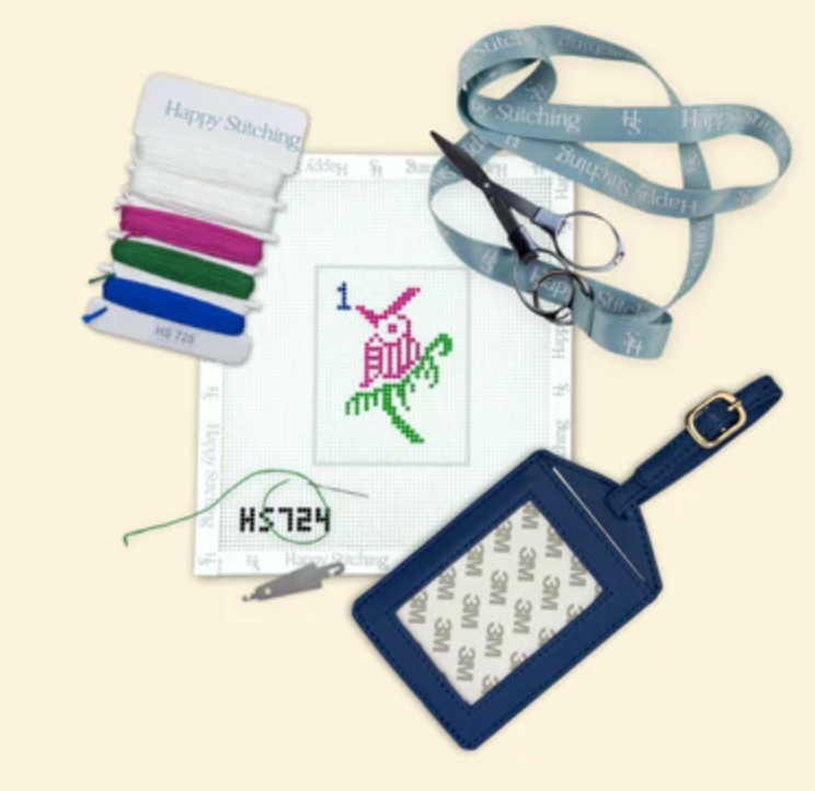 Bird Bam Mahjong Luggage Tag Needlepoint Kit