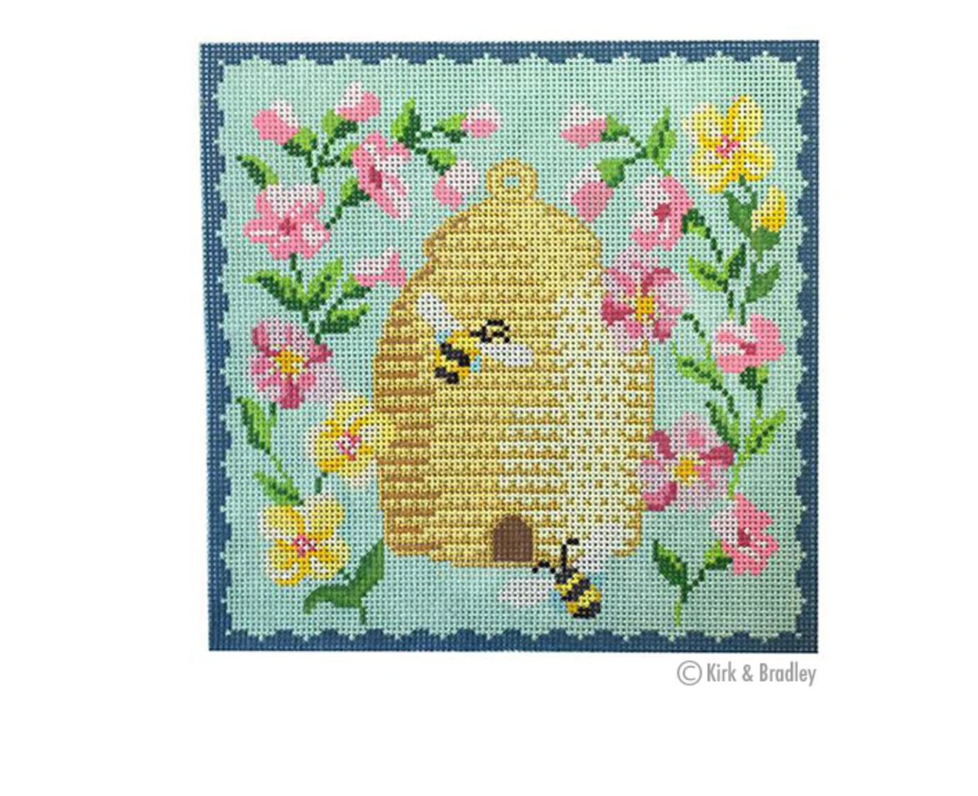 Bee Skep - Pink Flowers