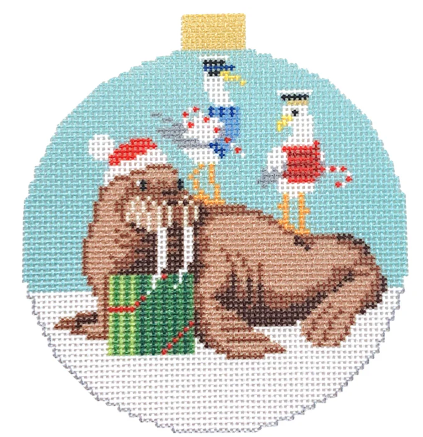 Festive Sea Friends Walrus and Seagulls