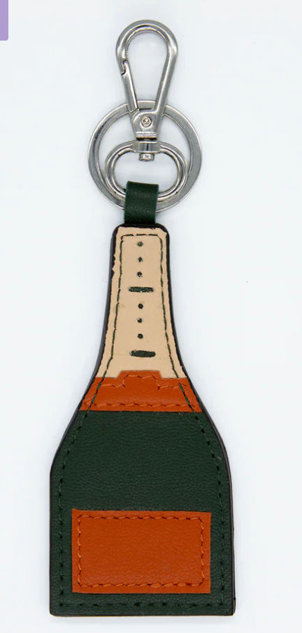 Champagne Leather Key Fob