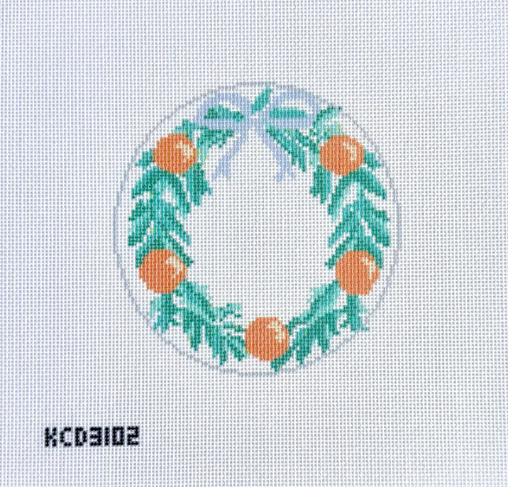 Citrus Wreath Ornament Round (Printed)