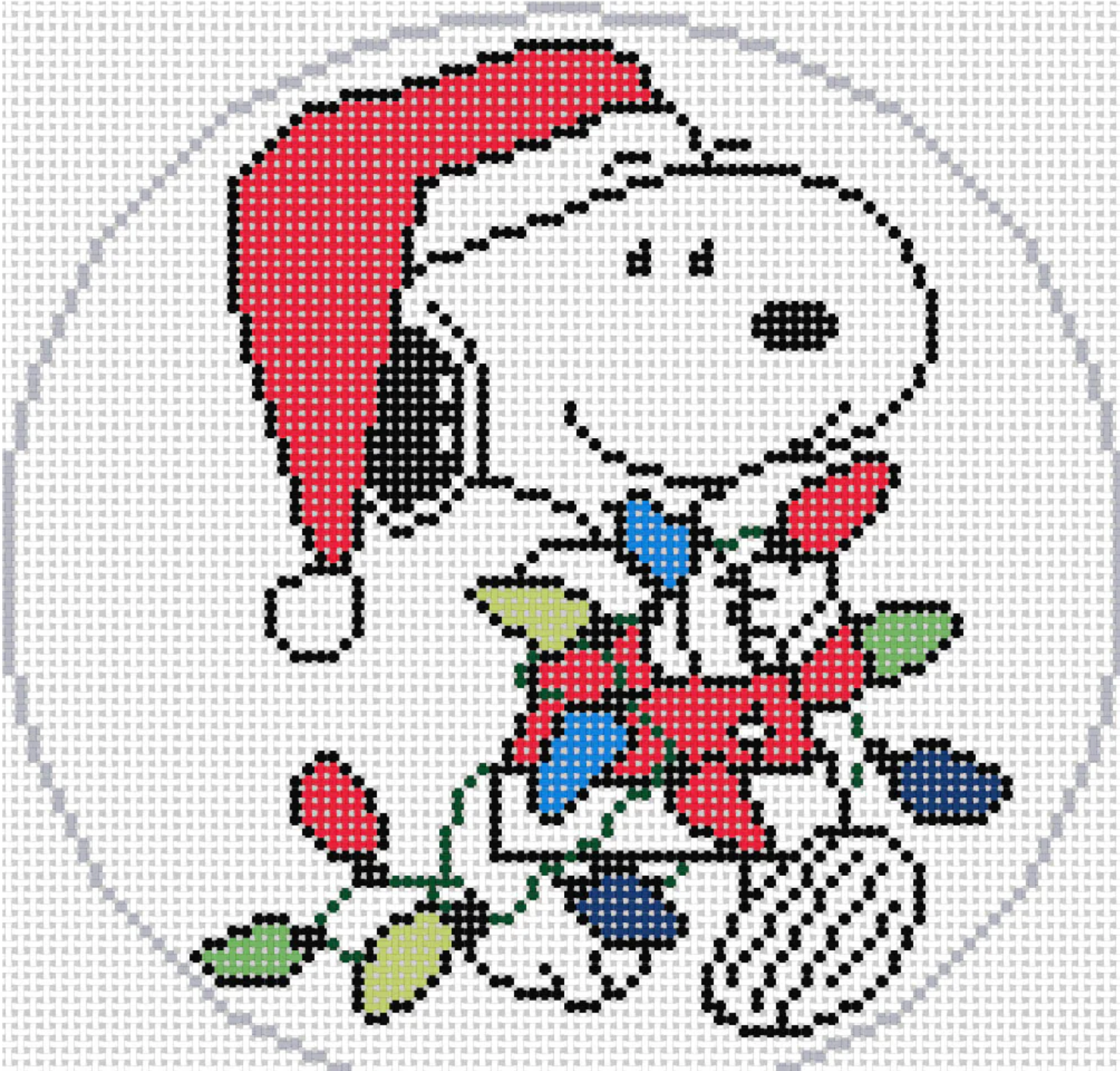 PEANUTS Snoopy Santa Tangled in Lights