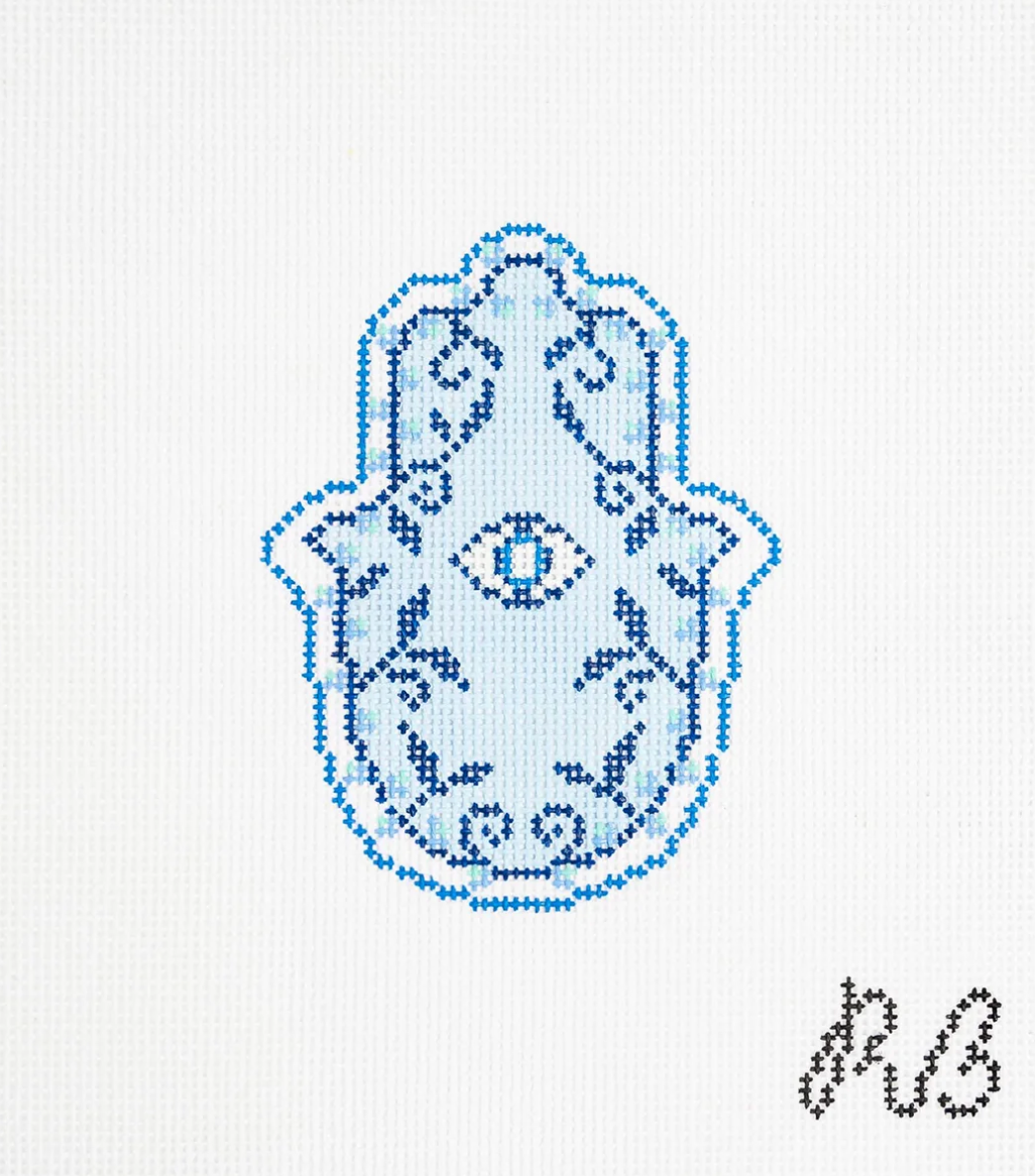 Garden Hamsa in Blue