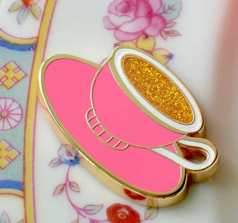 Hot Pink Tea Cup Needle Minder