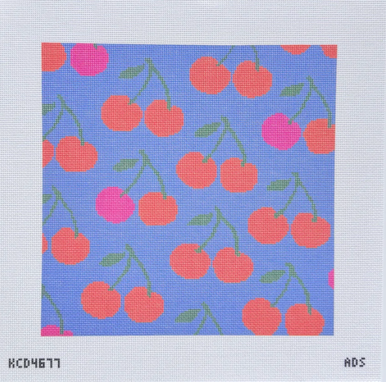 Cherries Square Printed Canvas