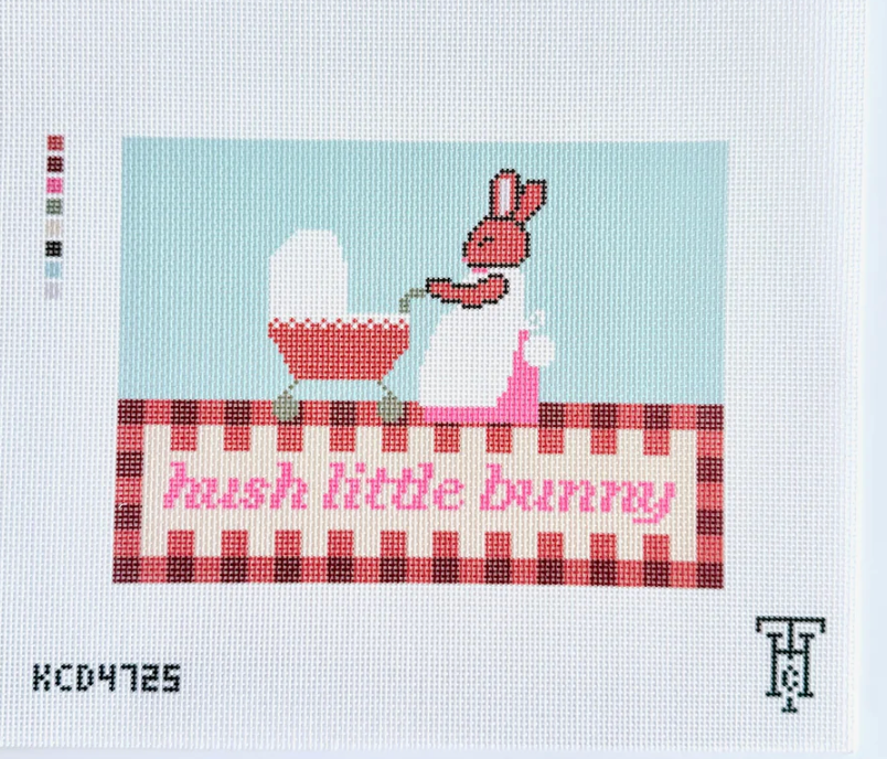 Hush Little Bunny Pink Printed Canvas
