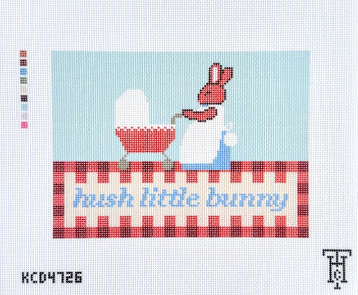 Hush Little Bunny Blue Printed Canvas