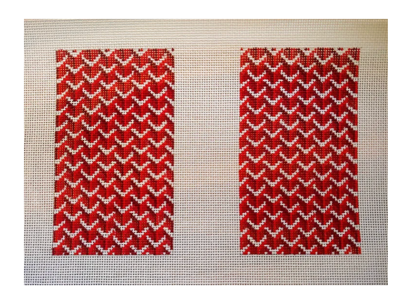 Y Pattern Clutch Back 14 mesh Needlepoint Canvas - Red