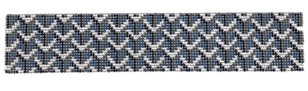 Y Pattern Keychain 14 mesh Needlepoint Canvas - Blue