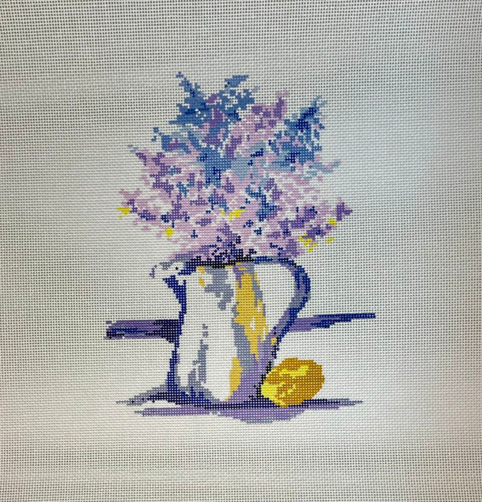 Lilacs and Lemons Needlepoint Canvas - 14 mesh