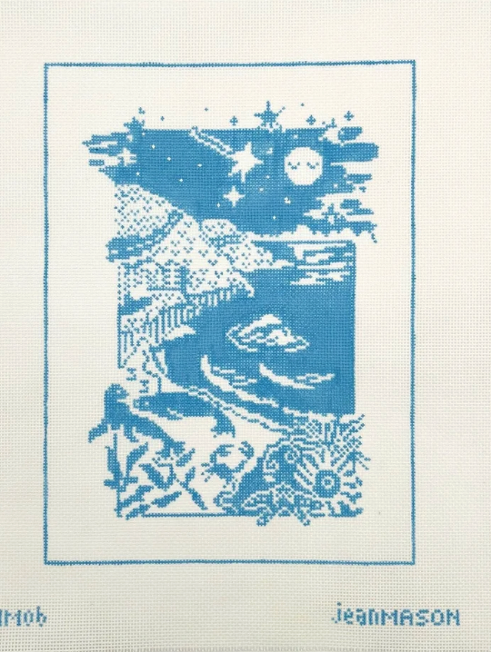 Marin California Coastline Needlepoint Canvas - 13 mesh