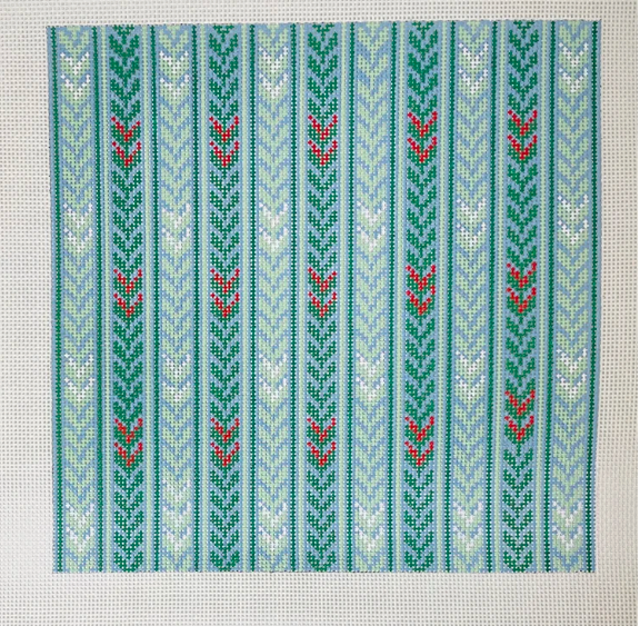 Sky Blue Trellis Tray Insert Needlepoint Canvas - 13 mesh