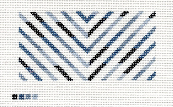 Chevron Insert 13 mesh Needlepoint Canvas - Blue