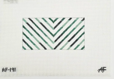 Chevron Insert 13 mesh Needlepoint Canvas - Green