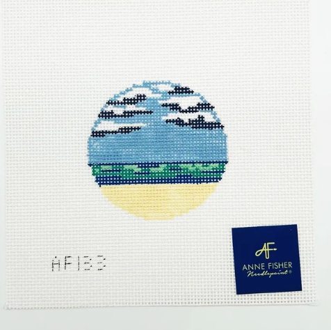 Perfect Day Round Insert 14 mesh Needlepoint Canvas - 14 mesh