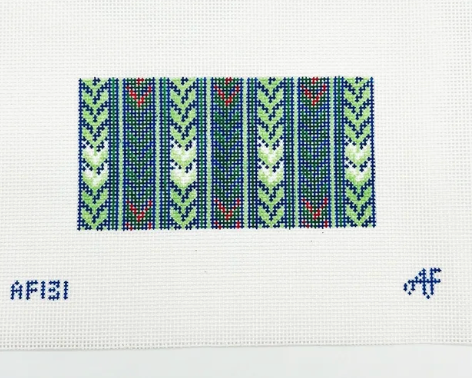 Navy Vine 3 x 6 Insert 14 mesh Needlepoint Canvas - 14 mesh