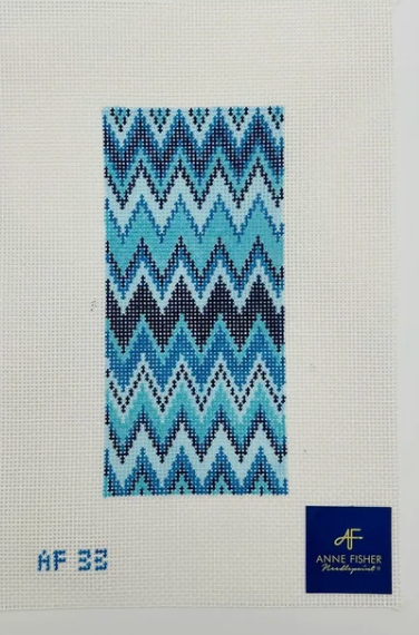Blue ZigZag Eyeglass Single Side 14 mesh Needlepoint Canvas - 14 mesh