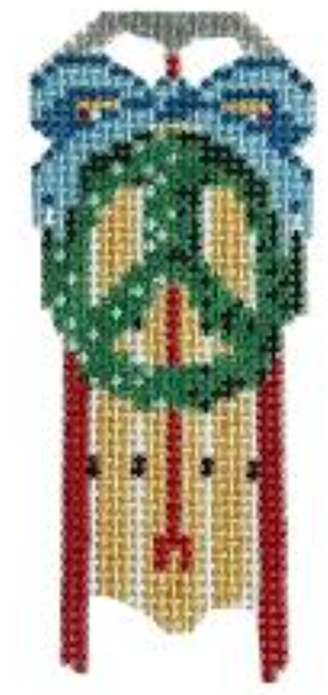Peace Sled 14 mesh Needlepoint Canvas - 14 mesh