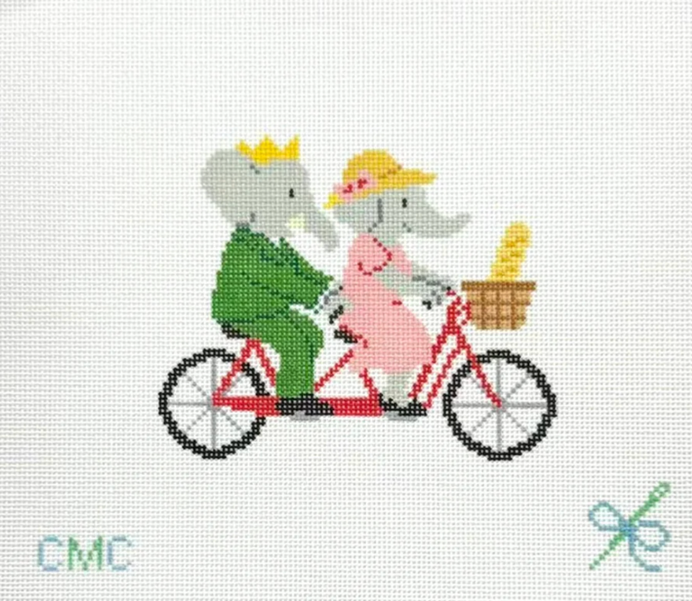 Storybook Elephants on Tandem Bike