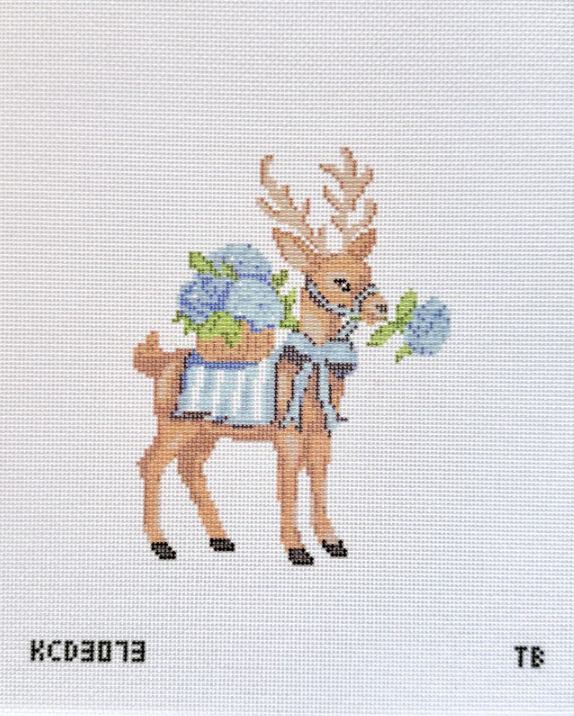 New England Christmas Reindeer Printed Canvas