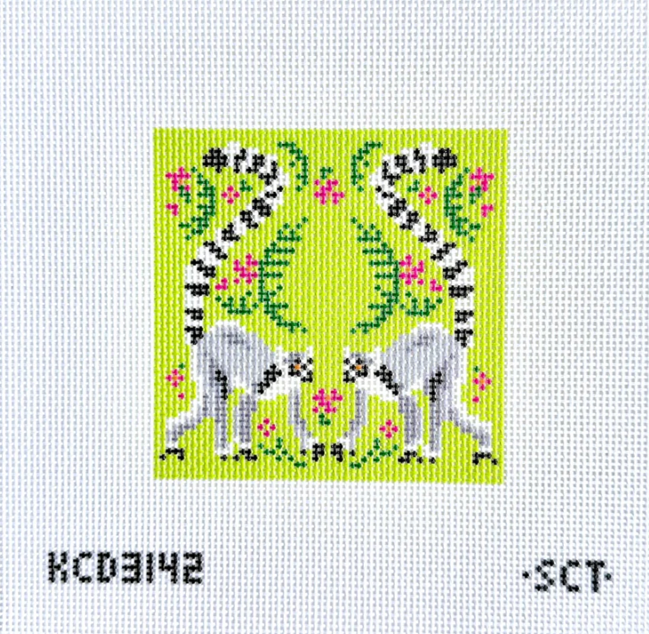 Tropical Lemur Square Printed Canvas