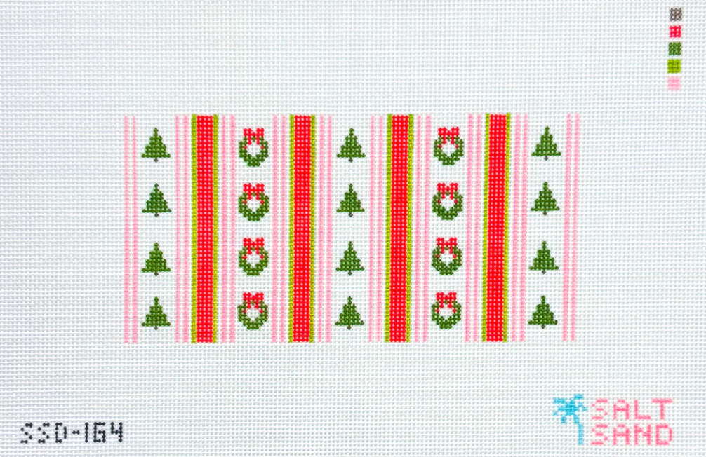 Pink and Green Christmas Stripes