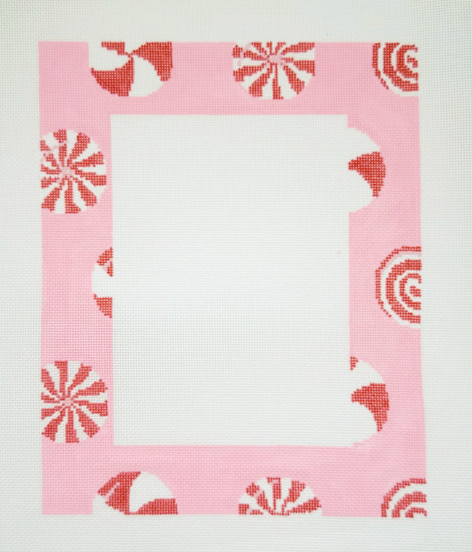 Peppermints on Pink Frame (with Stitch Guide)