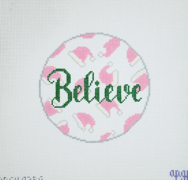 "Believe" Santa Hats Pink
