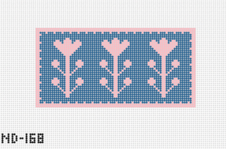 Navy & Pink Block Print Flower B - Clutch Insert