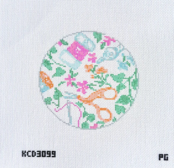 Needlepoint Print Round