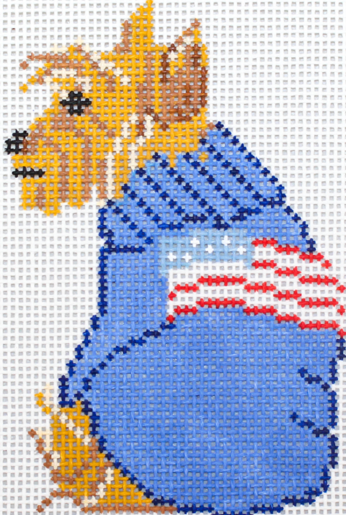 Yorkie With Flag Sweater