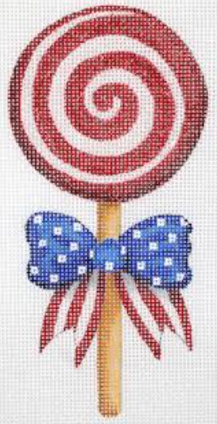 Patriotic Swirly Lollipop w/ Bow