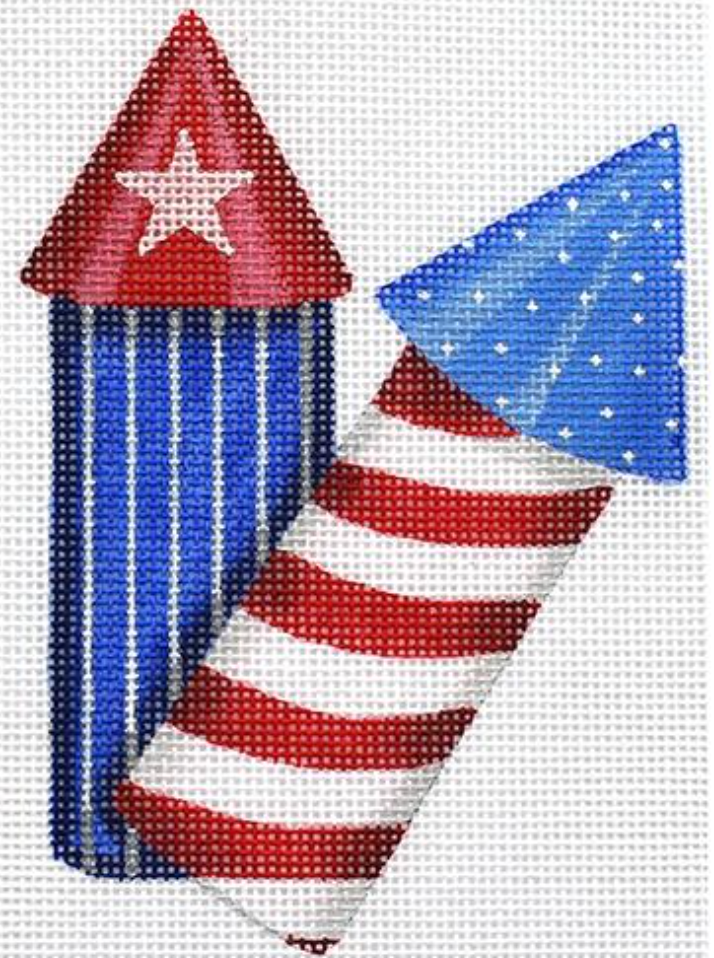Patriotic Fireworks - Two Rockets