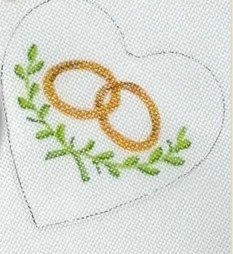 Wedding Rings & Greenery Heart