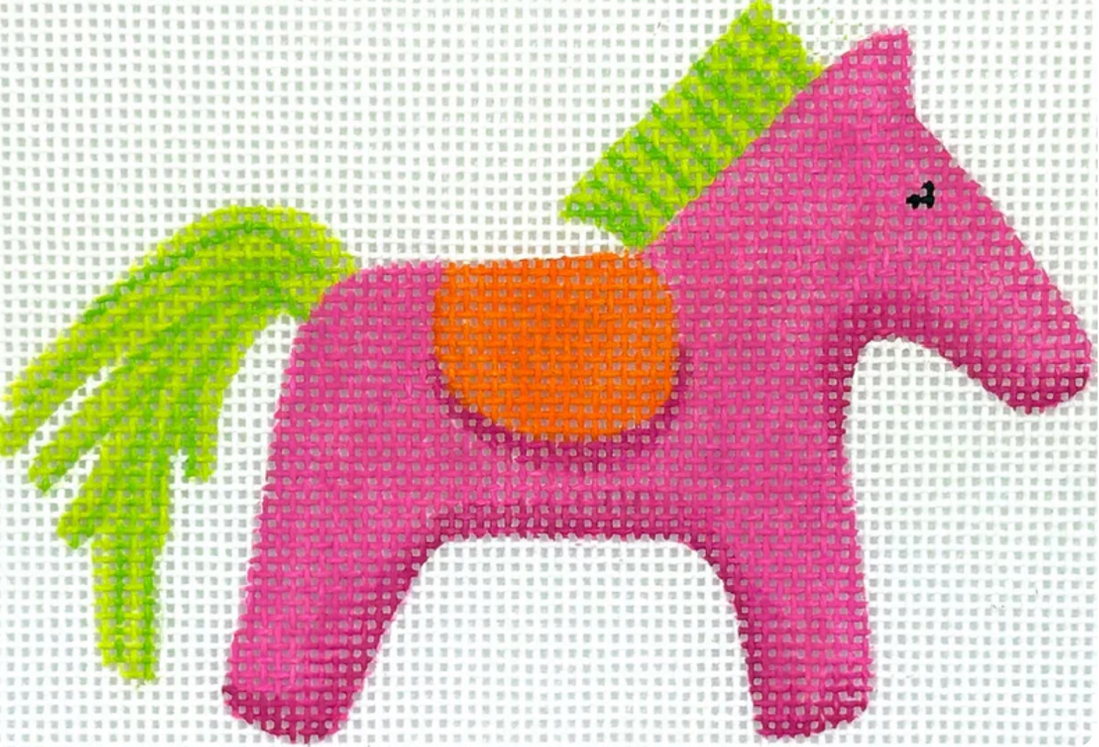 Mini/Bag Charm – Hermès Horse w/ Saddle – hot pink, lime & orange