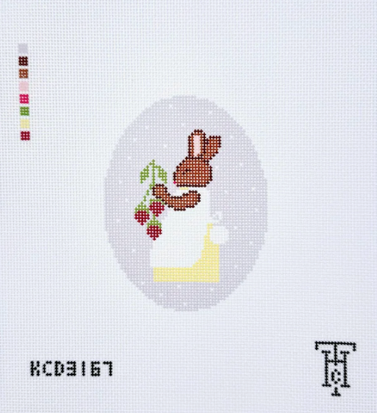 Girl Bunny Easter Egg Printed Canvas