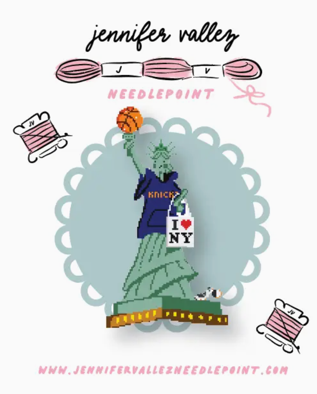 Lady Liberty New York Knicks Needleminder