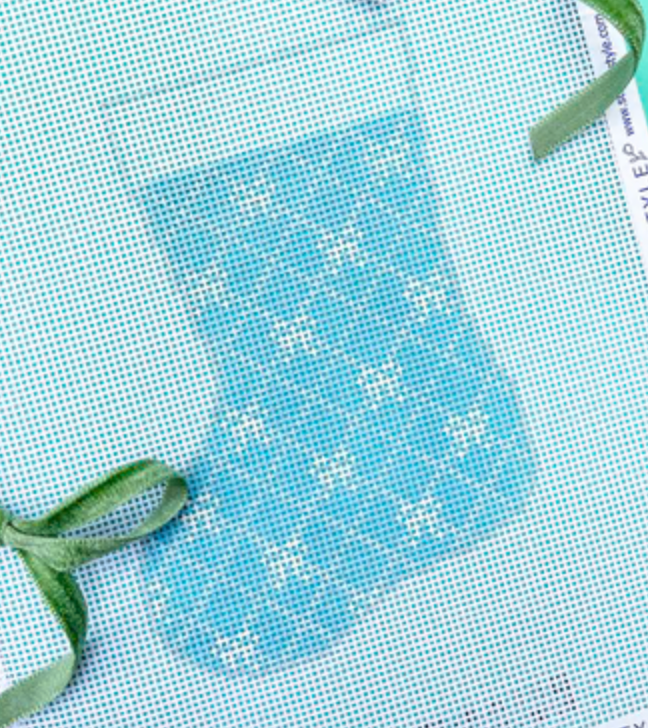 Turquoise Bow Mini Stocking