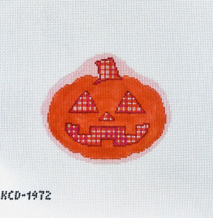 Plaid Pumpkin Ornament (Pink)