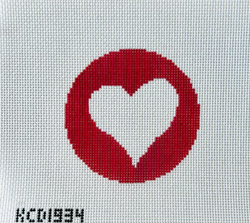 Pink White Heart Round