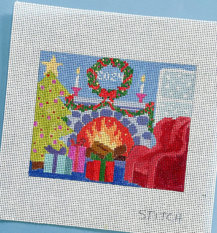 Christmas by the Fire Canvas