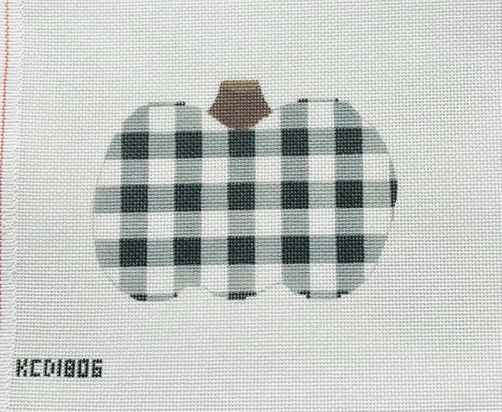 Black and Gray Plaid Pumpkin