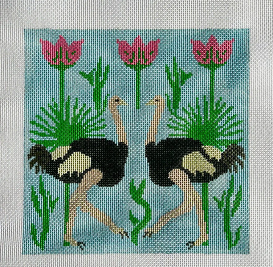 Ostriches with Palms