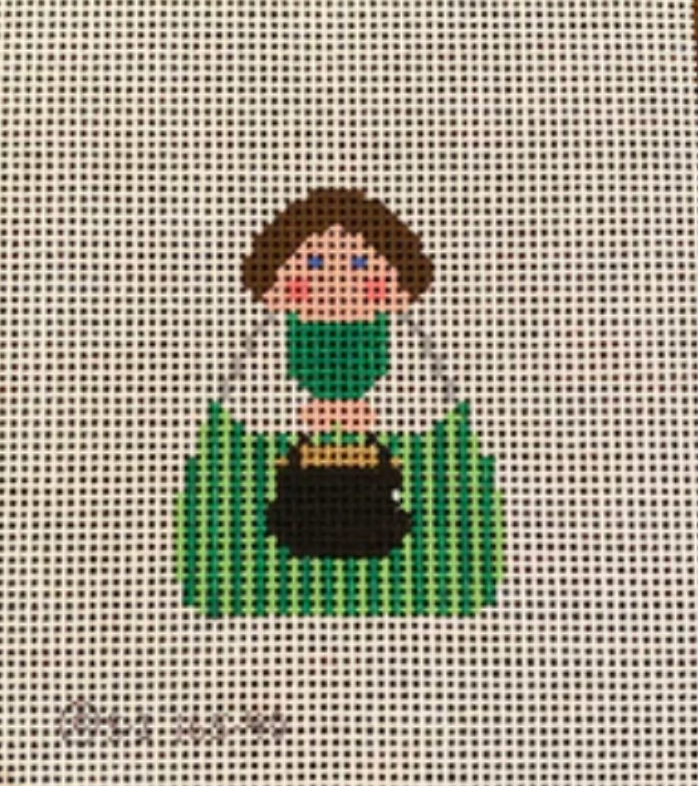 Green Angel with Pot of Gold