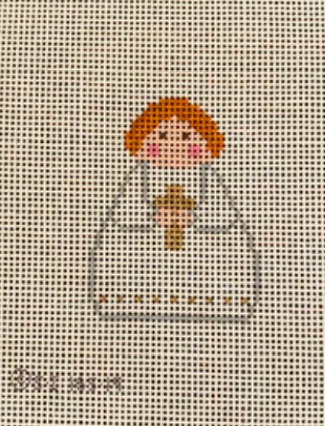 White Angel with Gold Cross
