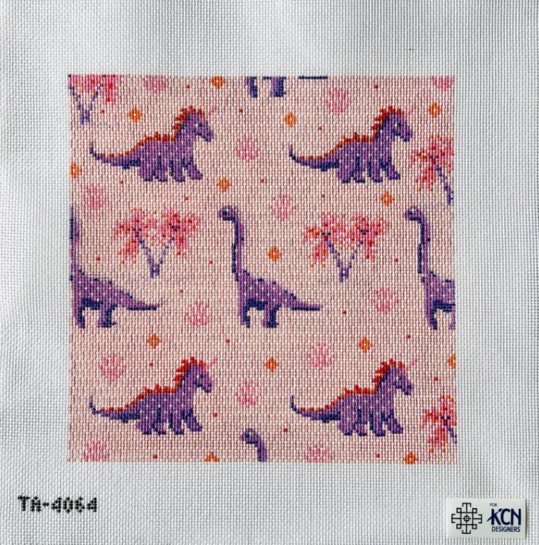 Dinosaur Square Canvas (Pink & Purple)