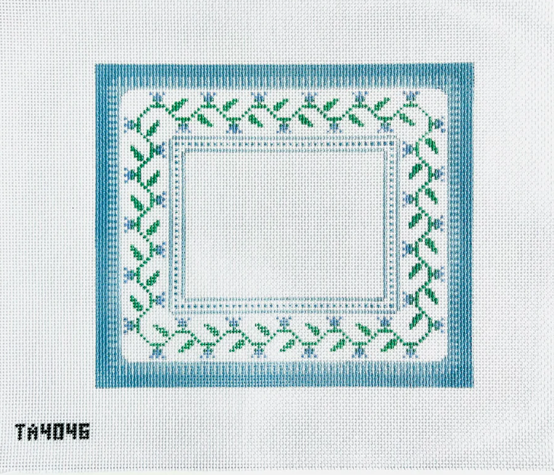 Light Blue and Lavender Floral Folk Canvas